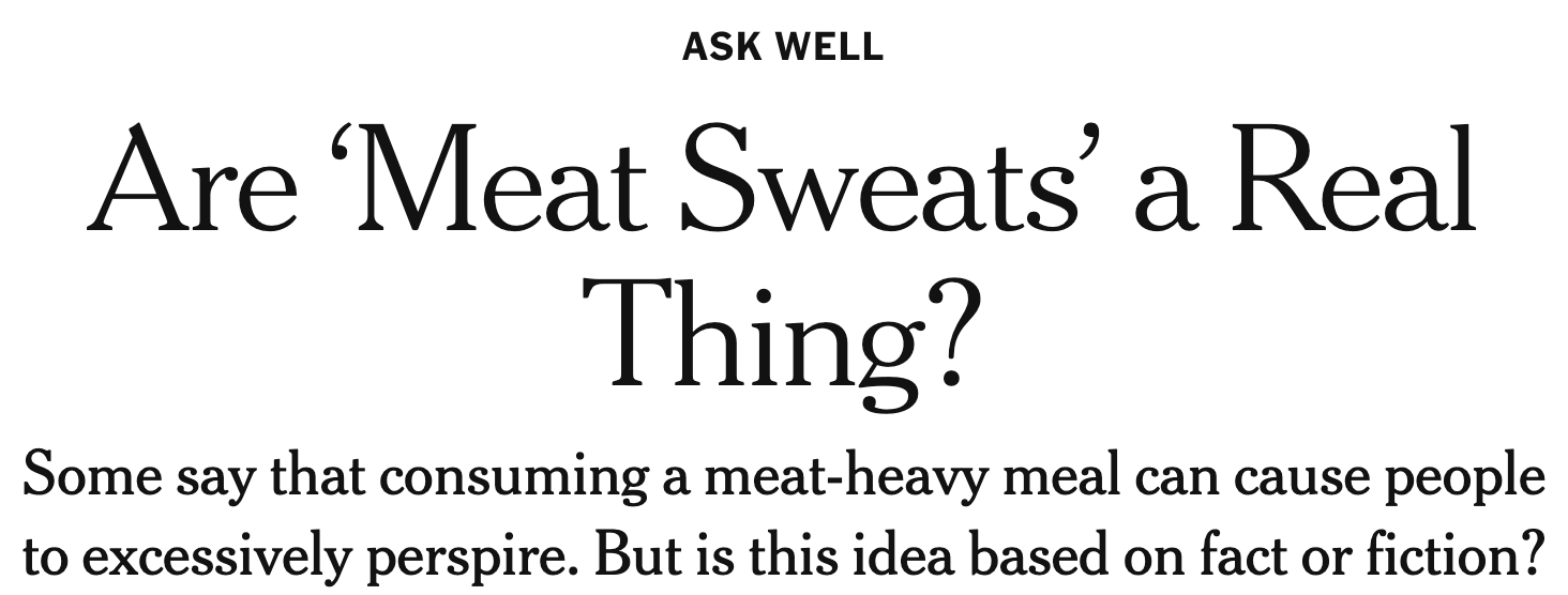 The JMan Chronicles Do You Have 'Meat Sweats?' American Council on